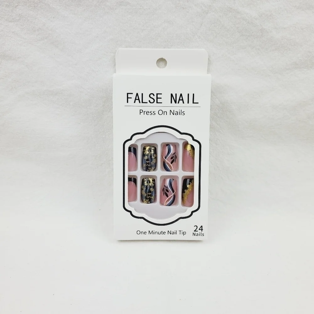24 reusable square press on nails